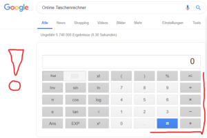 Google Online Taschenrechner Online Taschenrechner